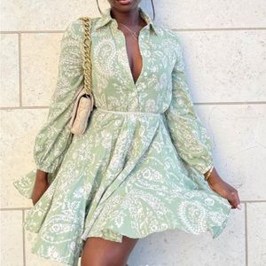 NEVER WORN Zara Green Paisley Dress